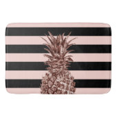 Elegant roos goudananas & roze streep badmat (Voorkant)