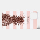 Elegant  roos goudananas & roze streep Case-Mate iPhone case (Achterkant (horizontaal))