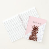 Elegant  roos goudananas witte marmer notitieboek (Binnen)