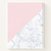 Elegant  roos goudananas witte marmer notitieboek (Achterkant)