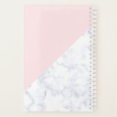 Elegant  roos goudananas witte marmer planner (Achterkant)