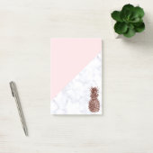 Elegant  roos goudananas witte marmer post-it® notes (Kantoor)