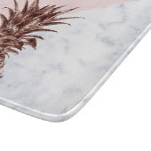 Elegant  roos goudananas witte marmer snijplank (Hoek)