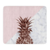 Elegant  roos goudananas witte marmer snijplank (Voorkant)