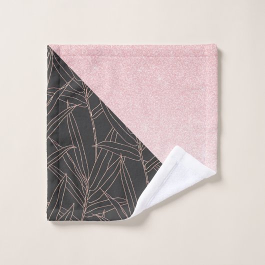 Elegant roos goudbladerroze vormgeving bad handdoek (Wasdoekje)