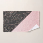 Elegant roos goudbladerroze vormgeving bad handdoek (Handdoek)