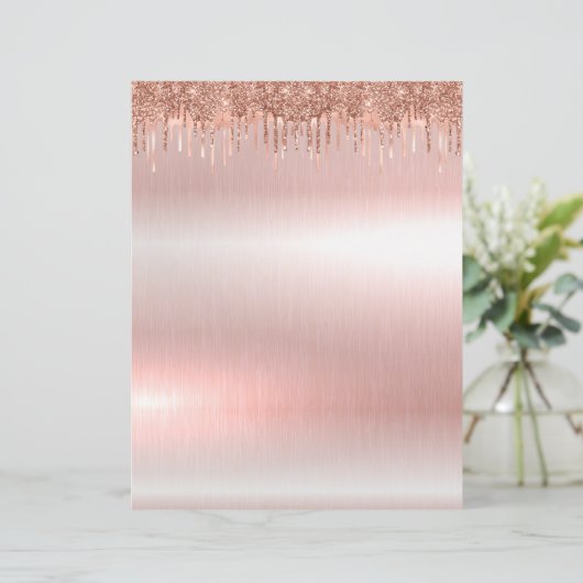 Elegant roos goudblanco papier, 8,5 x 11 inch (Staand voorkant)