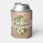 Elegant  roos goudbridesmaïde bruidebruin blikjeskoeler (Blikje Achterkant)