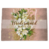 Elegant  roos goudbridesmaïde bruidebruin groot cadeauzakje (Voorkant)