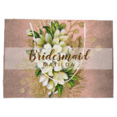 Elegant  roos goudbridesmaïde bruidebruin groot cadeauzakje (Achterkant)