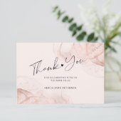 Elegant roos goudbruin baby shower bedankt (Staand voorkant)