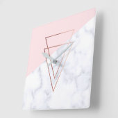 elegant roos gouddriehoeken wit marmer roze vierkante klok (Hoek)
