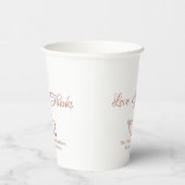 Elegant roos gouden aangepaste script harten bruil papieren bekers (Rechts)
