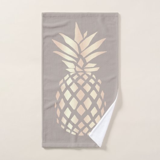  elegant roos gouden anananas & grijs bad handdoek (Handdoek)