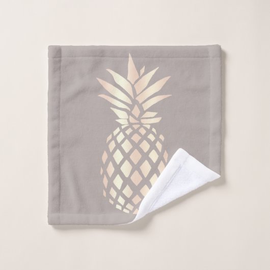  elegant roos gouden anananas & grijs bad handdoek (Wasdoekje)