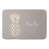  elegant roos gouden anananas & grijs badmat (Voorkant)