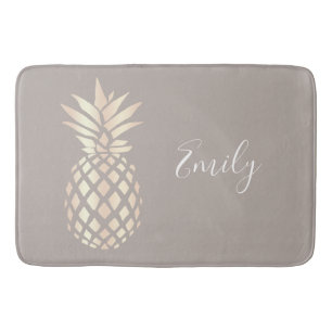 elegant roos gouden anananas & grijs badmat
