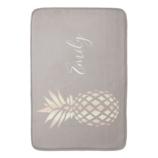  elegant roos gouden anananas & grijs badmat (Voorkant Verticaal)