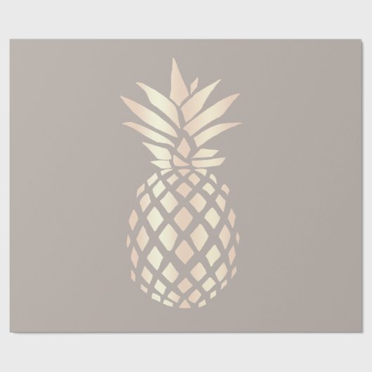 elegant roos gouden anananas & grijs cadeaupapier (Vlak)