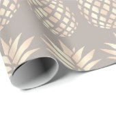  elegant roos gouden anananas & grijs cadeaupapier (Rol Hoek)