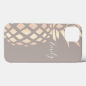  elegant roos gouden anananas & grijs Case-Mate iPhone case (Achterkant (horizontaal))