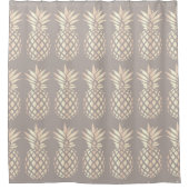 elegant roos gouden anananas & grijs douchegordijn (Voorkant)