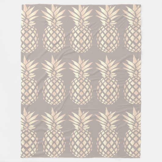  elegant roos gouden anananas & grijs fleece deken (Voorkant)