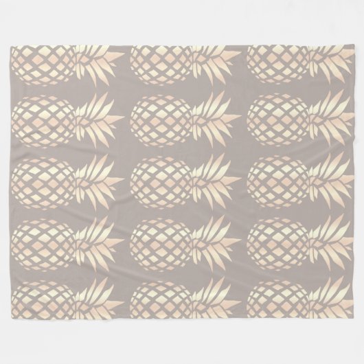  elegant roos gouden anananas & grijs fleece deken (Voorkant (Horizontaal))