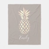 elegant roos gouden anananas & grijs fleece deken (Voorkant)