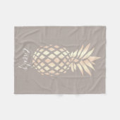 elegant roos gouden anananas & grijs fleece deken (Voorkant (Horizontaal))