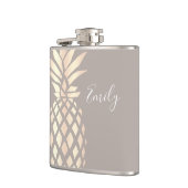  elegant roos gouden anananas & grijs heupfles (Links)