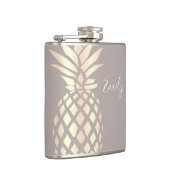  elegant roos gouden anananas & grijs heupfles (Rechts)