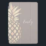 elegant roos gouden anananas & grijs iPad pro cover<br><div class="desc">Moderne ananasappel voor kopergoud van roos.</div>