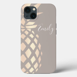  elegant roos gouden anananas & grijs iPhone 13 hoesje