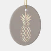 elegant roos gouden anananas & grijs keramisch ornament (Rechts)