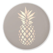  elegant roos gouden anananas & grijs keramische knop (Voorkant)