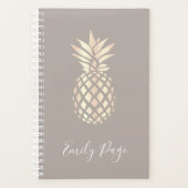  elegant roos gouden anananas & grijs planner (Voorkant)