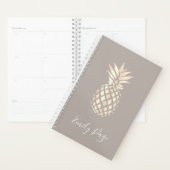 elegant roos gouden anananas & grijs planner (Display)