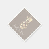 elegant roos gouden anananas & grijs servet (Hoek)