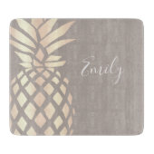 elegant roos gouden anananas & grijs snijplank (Voorkant)