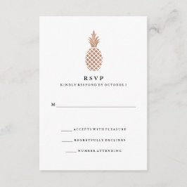 Elegant Roos Gouden Ananas Bruiloft RSVP