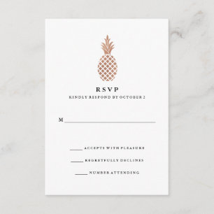 Elegant Roos Gouden Ananas Bruiloft RSVP