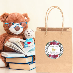 Elegant Roos gouden Baby koets dank u Ronde Sticker