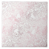 Elegant Roos gouden bloemen bloemig botanisch ontw Tegeltje (Voorkant)