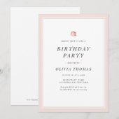 Elegant Roos gouden bloemen minimalistisch Verjaar Kaart (Voorkant / Achterkant)