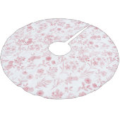 Elegant Roos Gouden Bloemen Wit Botanisch Kerstboom Rok (Gekanteld)