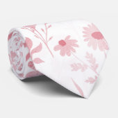 Elegant Roos Gouden Bloemen Wit Botanisch Stropdas (Opgerold)