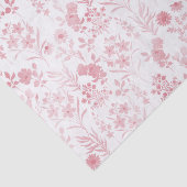 Elegant Roos Gouden Bloemen Wit Botanisch Tissuepapier (Detail)