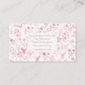 Elegant Roos Gouden Bloemen Wit Botanisch Visitekaartje (Achterkant)