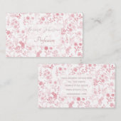 Elegant Roos Gouden Bloemen Wit Botanisch Visitekaartje (Voorkant / Achterkant)